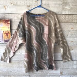 Italian sequins embellished high low lightweight oversized sweater